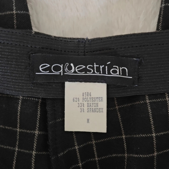 Equastrian Medium Skinny Plaid Pants Dark Gray Office Work‎ Wear Stretch Comfort - Picture 5 of 5